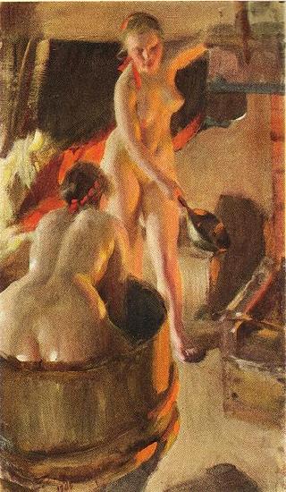 Anders Zorn Girls from Dalarna in the sauna oil painting picture